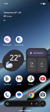 Google Pixel UI basé sur Android 16 : Homescreen