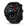 La Descent Mk3i - 43 mm gris carbone DLC titane avec bracelet en silicone noir. (Source de l'image : Garmin)