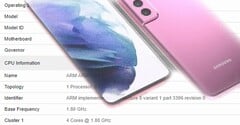 Le smartphone Samsung Galaxy S21 FE devrait être proposé dans une large gamme de couleurs. (Image source : Geekbench/LetsGoDigital/ConceptCreator - édité)