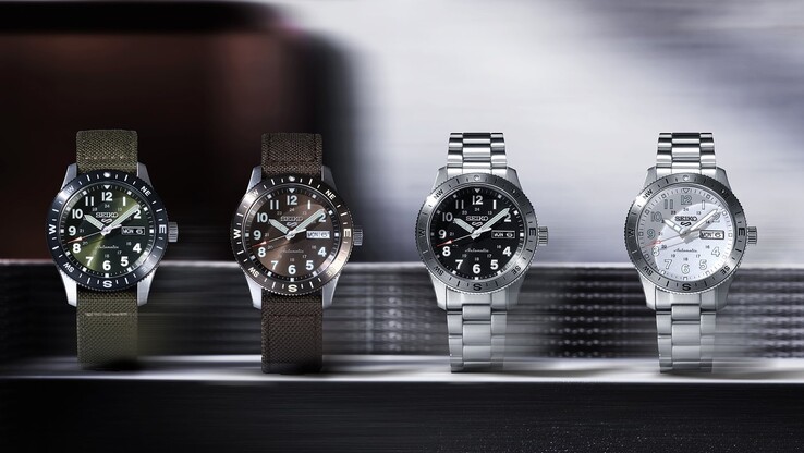 Seiko Sports 5 Field Series (de gauche à droite : HDB008, HDB009, HDB006, HDB007)