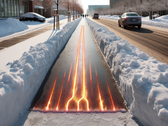 Le béton auto-chauffant fait fondre la glace et vise à réduire le déneigement (image symbolique : Dall-E / AI)