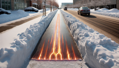 Le béton auto-chauffant fait fondre la glace et vise à réduire le déneigement (image symbolique : Dall-E / AI)