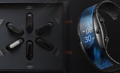 Un Xiaomi Mi Band X pourrait ressembler à une combinaison de l&#039;un des Mi Bands avec le Nubia Alpha. (Image source : Xiaomi/Nubia - édité)