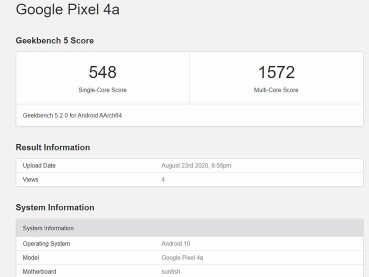 Snapdragon 730G sur Geekbench.