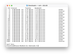 Le pont du réseau TB3 vers un MBP16 a atteint 15,4 Gbit/s