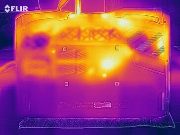 Predator Helios 700 - Relevé thermique : sollicitations maximales au-dessous.