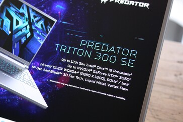 Spécifications du Predator Triton 300 SE d'Acer (image via Acer)