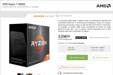 Le AMD Ryzen 5 5800X est cher en France