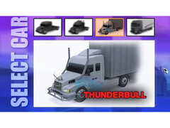 Capture d&#039;écran du menu de sélection des camions dans Big Rigs : Over the Road Racing qui vous demande de manière hilarante de sélectionner une voiture (Image Source : Steam)
