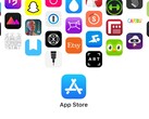 Logo de l'App Store avec des icônes d'applications populaires. Apple doit désormais justifier ses commissions sur les paiements effectués en dehors de la boutique.