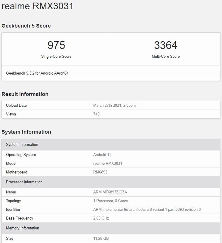 Le Dimensity 1200 sur le Realme GT Neo.