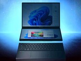 Une fois éclairé, l'ordinateur portable à double écran présenté par Asus ressemble à une alternative au Lenovo Yoga Book 9i (Image : Asus, édité)