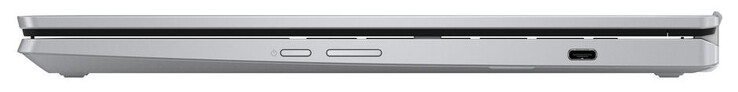 Côté droit : Bouton d'alimentation, bascule de volume, USB 3.2 Gen 1 (USB-C ; Power Delivery, DisplayPort)