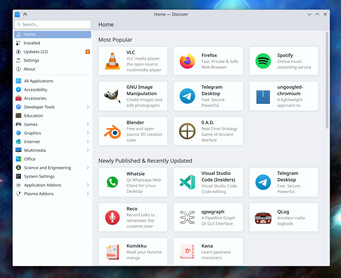 Discover se dote d'une section pour les logiciels mis à jour (Source : Nate/KDE)
