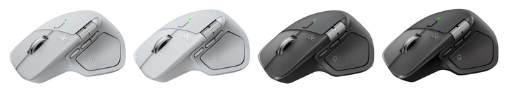 La MX Master 4 est disponible en gris pâle, argent blanc, graphite et noir spatial. (Source de l'image : Logitech)