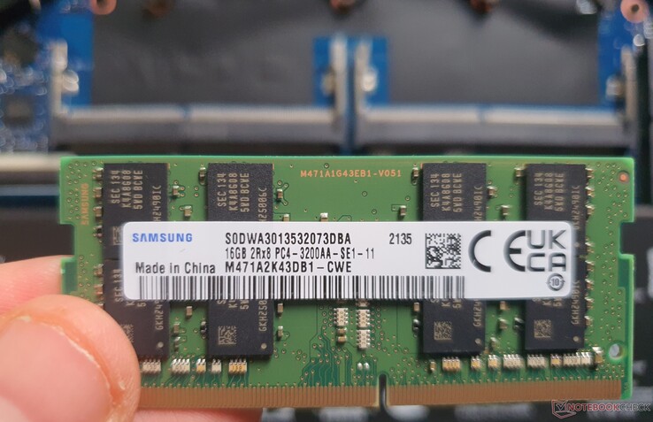 1x 16GB DDR4-3200 RAM @2933 MHz fonctionnant en mode single-channel