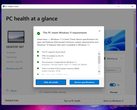 La nouvelle application PC Health Check est plus détaillée que la version originale. (Image source : NotebookCheck) 