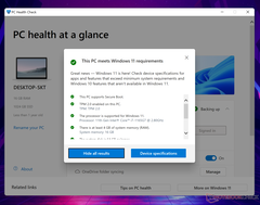 La nouvelle application PC Health Check est plus détaillée que la version originale. (Image source : NotebookCheck) 