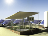 Un diagramme montre comment vous pourriez utiliser le panneau solaire pour faire pousser des cultures dans des conditions arides. (Source de l'image : Cell Reports Physical Science)