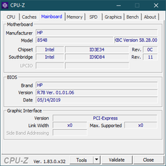 EliteBook x360 830 G6 - CPU-Z : carte-mère.