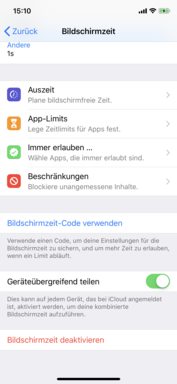 iPhone XS - Options de limitation de temps des applis.