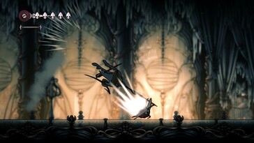 Hollow Knight : Silksong PC screenshot showing combat (Image source : Steam)