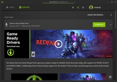 Nvidia GeForce Game Ready Driver 531.79 notification dans GeForce Experience (Source : Own)