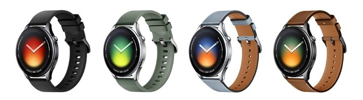 Les quatre variantes de couleur de la Xiaomi Watch 5.