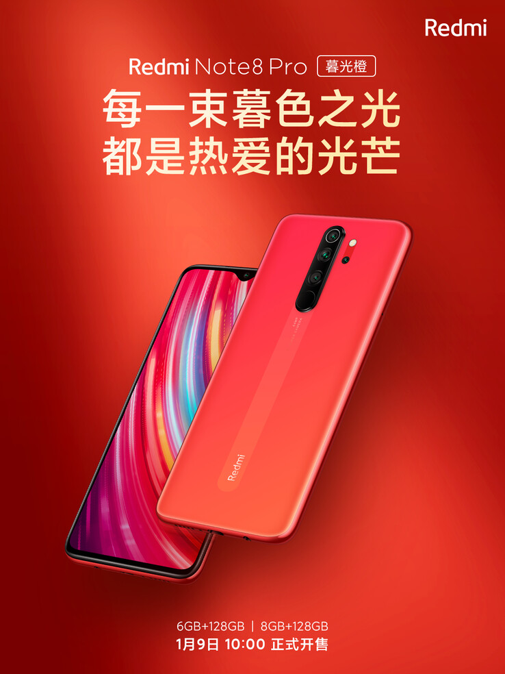 Twilight Orange Redmi Note 8 Pro. (Source de l'image : Xiaomi)