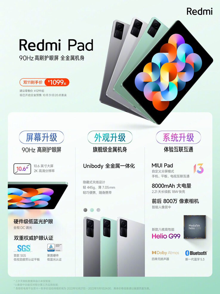 Les meilleurs attributs du Redmi Pad sont présentés lors de son dernier lancement. (Source : Redmi)