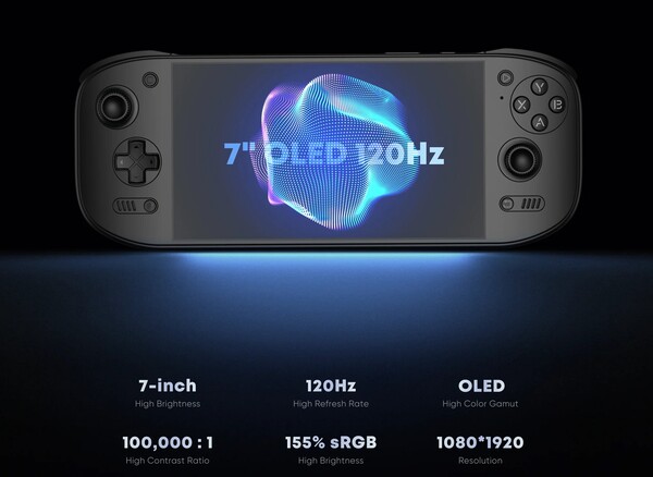 L’Ayn Odin 3 Portal est doté d’un écran OLED de 7 pouces.