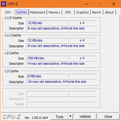 Lenovo Yoga S730 - CPU-Z : caches.