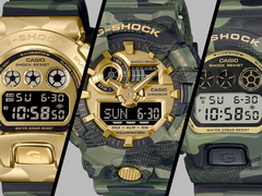 Casio lancerait quatre nouvelles montres Camo et Gold en juin (GA-V01CMG-3A absente de l'image)