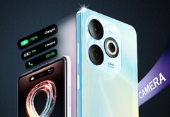 Le design de l&#039;Infinix Smart 8 s&#039;inspire fortement de celui de l&#039;iPhone 15 Pro ( Apple ). (Image : Infinix)