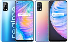 Les Realme Q2 et Q2 Pro peuvent prendre en charge les connexions 5G grâce au SoC Dimensity 800U. (Source de l&#039;image : Realme/GSMArena - édité)