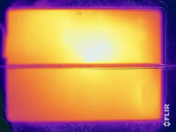 Températures de surface des essais sous contrainte (en bas)