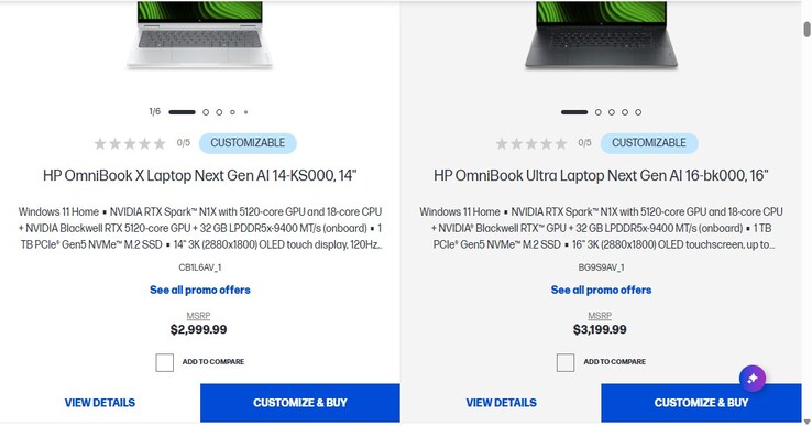 Prix des ordinateurs portables HP Nvidia RTX Spark à 18 cœurs