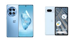 Le OnePlus 12R et le Google Pixel 7a sont des variantes plus abordables de leurs frères et sœurs plus chers. (Source de l'image : OnePlus, Goole - édité)