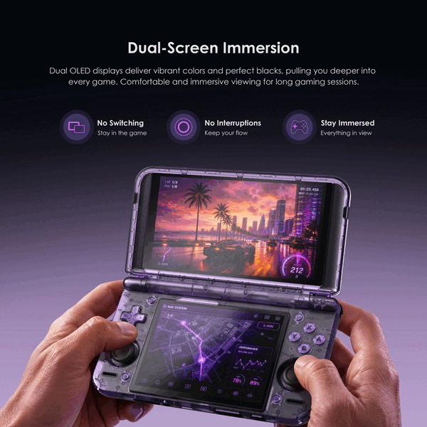Le Retroid Pocket Duo dispose de deux écrans OLED.