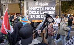 Apple iPhone 16 : Des manifestations ont eu lieu dans le monde entier à l'occasion du lancement, Londres mettant en avant les violations des droits de l'homme au Congo et à Gaza (Source d'image : Youtube / Oinat)