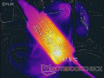 L'adaptateur secteur peut atteindre plus de 57 °C en cas de charge élevée pendant des périodes prolongées