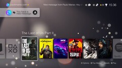 Écran concept de l'interface utilisateur de PS5 réalisé par des fans avec des messages d'alerte. (Source de l'image : YouTube/Paulo Manso Animation)