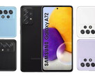 Le Galaxy A72 sera disponible en quatre couleurs lors de son lancement. (Source de l'image : WinFuture)