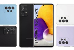 Le Galaxy A72 sera disponible en quatre couleurs lors de son lancement. (Source de l&#039;image : WinFuture)