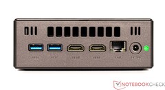 Arrière : 2x USB 3.0, 2x HDMI, GBit-LAN, connexion électrique