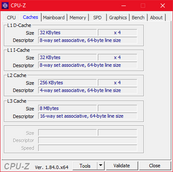 Zbook 15u G5 - CPU-Z : caches.