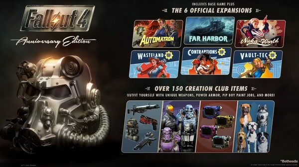 Fallout 4 : Anniversary Edition est livré avec les six DLC du jeu.