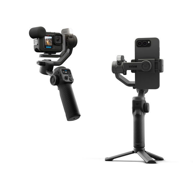 Le GoPro Fluid Pro AI Gimbal est compatible avec les caméras d'action et les smartphones (Image source : GoPro)
