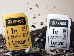 Les cartes SDXC de la série Armor de Lexar sont fabriquées en acier inoxydable pour résister aux chutes, aux chocs, à la poussière et à l'eau. (Source de l'image : Lexar)