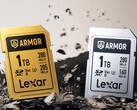 Les cartes SDXC de la série Armor de Lexar sont fabriquées en acier inoxydable pour résister aux chutes, aux chocs, à la poussière et à l'eau. (Source de l'image : Lexar)